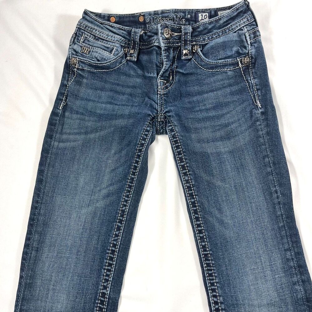 Miss Me Girls Size 10 Skinny Jeans Embellished Pants Fall Winter